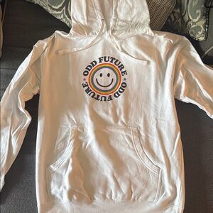 Odd Future White Hoodie with Colorful Smiley